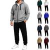Men's Athletic Tracksuit Set with Full Zip Hoodie and Black Jogger Pants