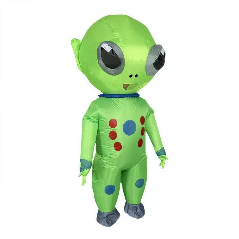 Rolig utomjording med stora ögon uppblåsbar kostym för Halloweenfester