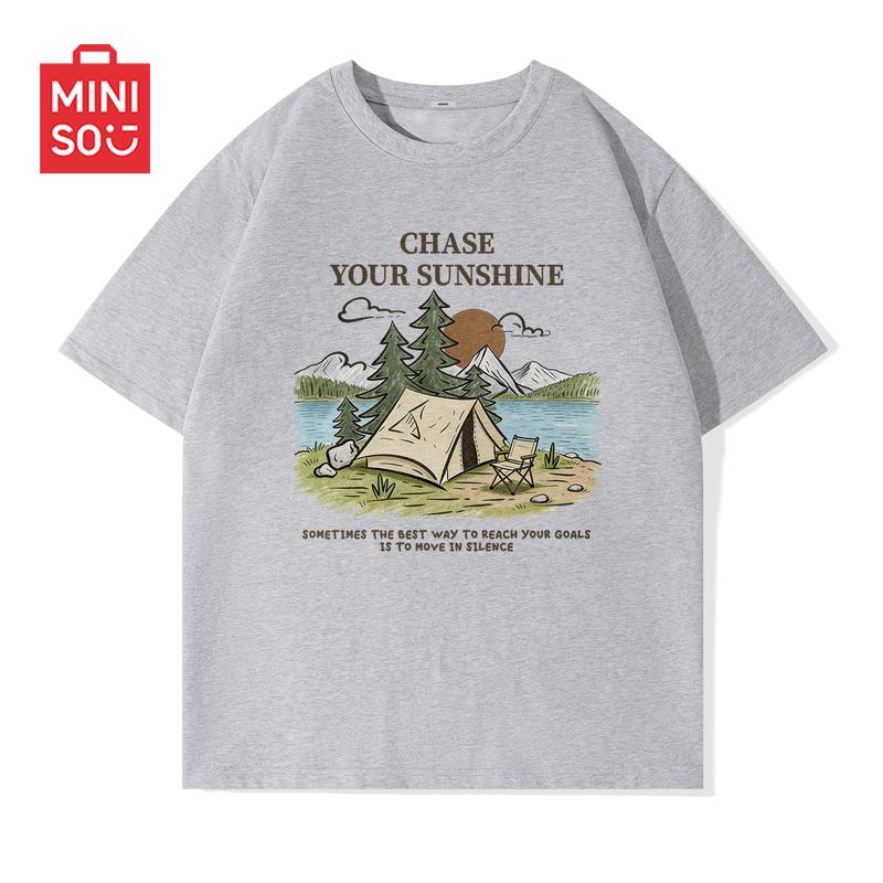 MINISO Men s Summer Loose Fit Crew Neck T-Shirt 2XL