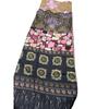 Used Pierre Louis Mascia Large Stole, Classical All-over Print Stole, Geometric X Botanical Panel Pattern, Vintage Style