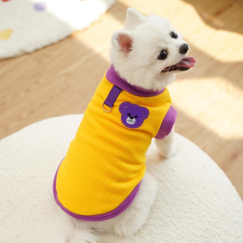 Pet British Short and Medium-sized Dog and Cat Clothes for Autumn and Winter Fleece Can Be Used To Leash Cats