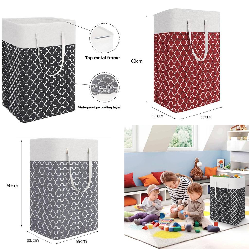 Modern Cotton Foldable Laundry Bin With Waterproof Material For Clothes And Toys