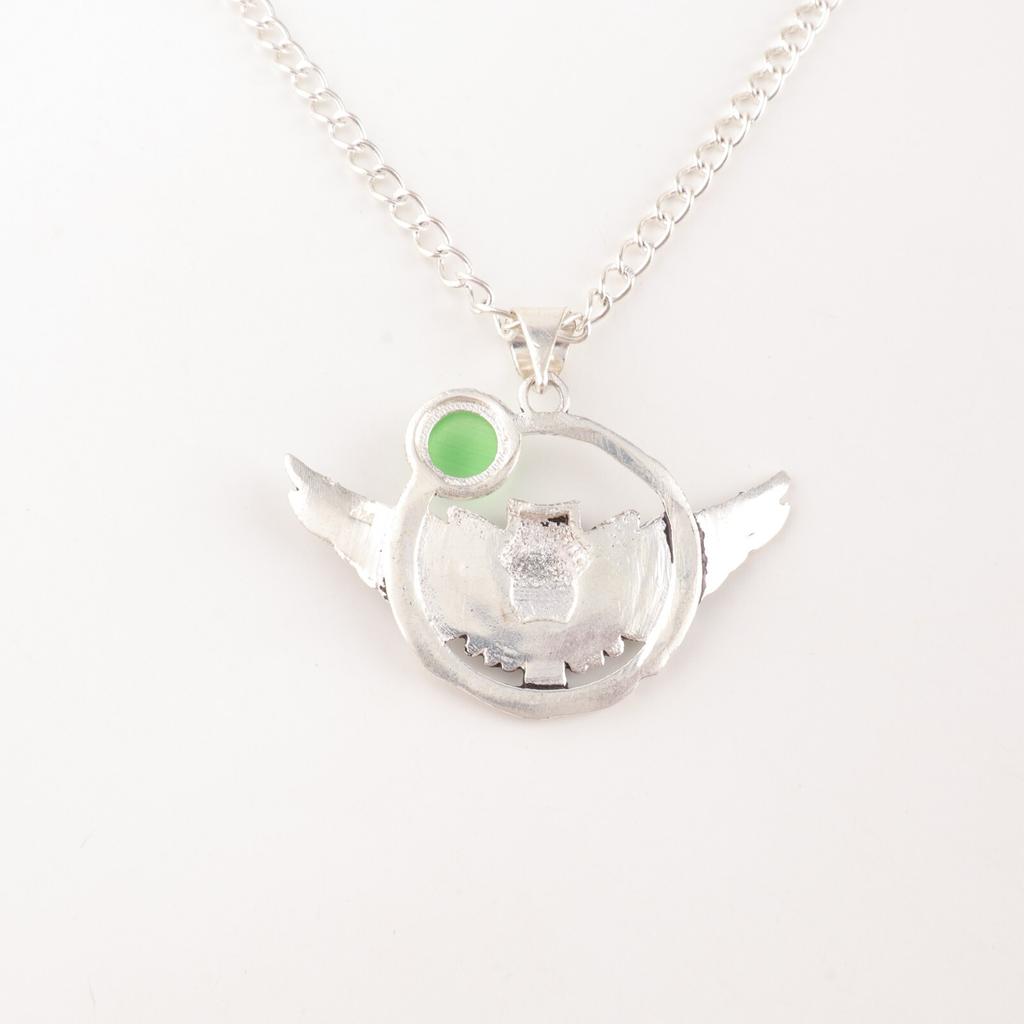 Grüner Katzenaugen-Edelstein 925 Sterlingsilber Schmuck Handgefertigter Anhänger 1,48" CP-17-42