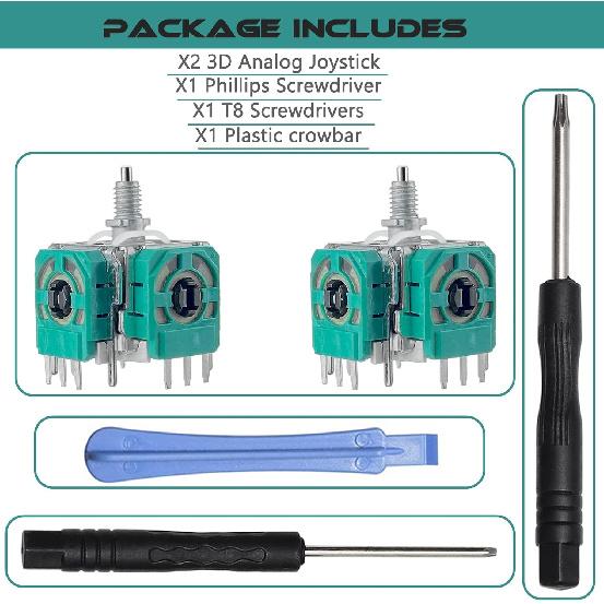 2 Pack Controller 3D Analog Joystick Thumb Sticks Replacement Repair Parts for Xbox One Elite 2- - Fixes Stick Drift, Broken, and Loose Joysticks on