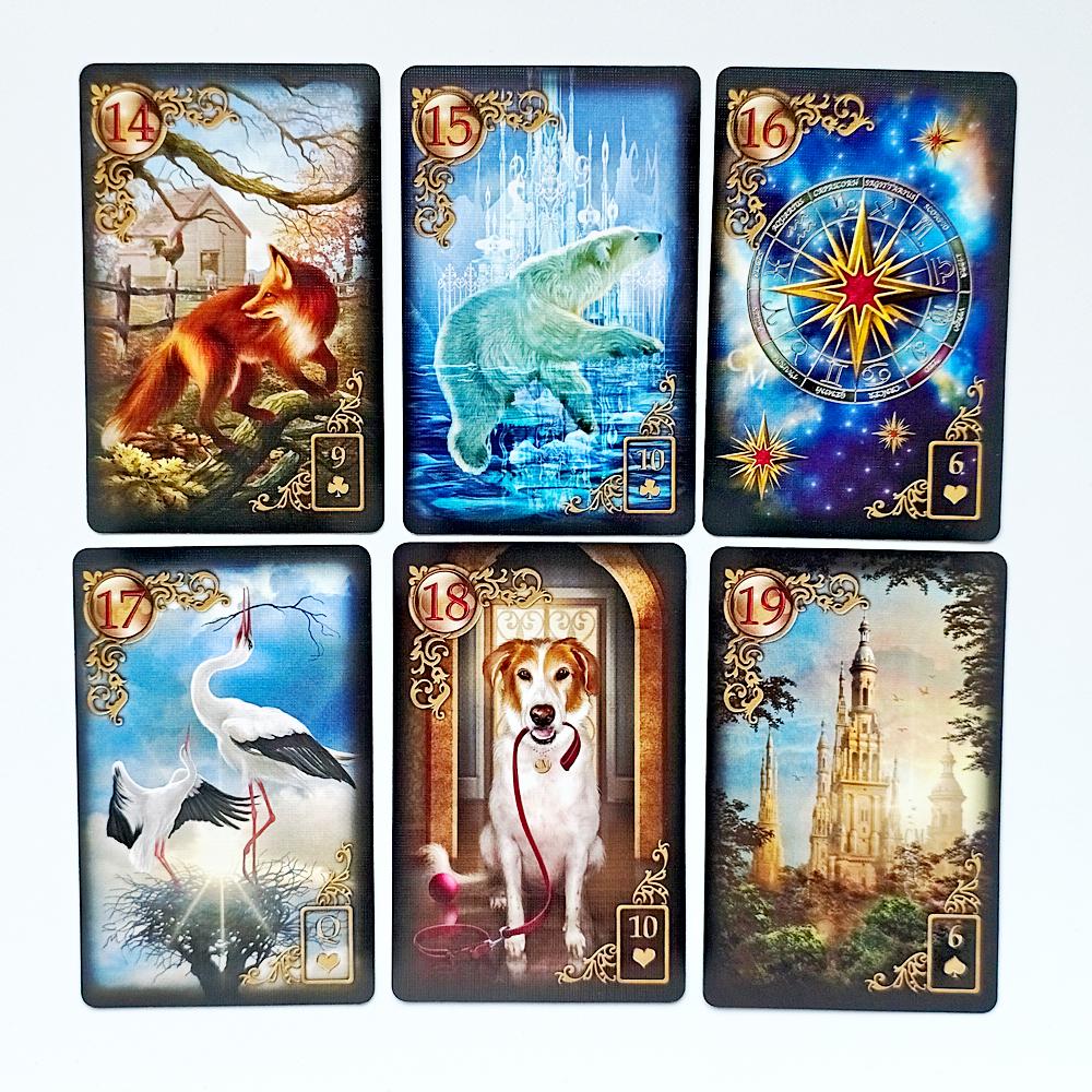 36 Stück Lenormand Karten Gedruckt auf 350 g/m² Doppelt geprägtem Karton Gilded Reverie Lenormand Deck