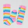 2Pair/Set Women Gothic Punk Over Knee Long Stripe Socks Girl Arm Sleeve Gloves Thigh High  Hosiery Sweet Cute Christmas Gift