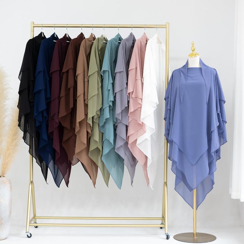 Plain Khimar Hijab Solid Color Headscarf Middle East Dubai Turkey Muslim Hijab Islam Prayer Clothes For Women Djellaba Turban