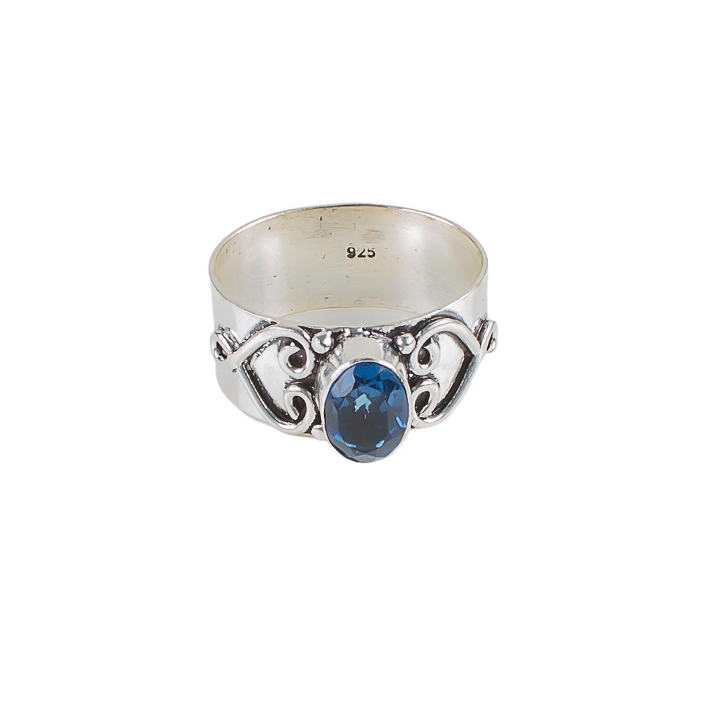 London Blue Topaz Gemstone 925 Sterling Silver Jewelry Handmade Ring For Women RR-16-11