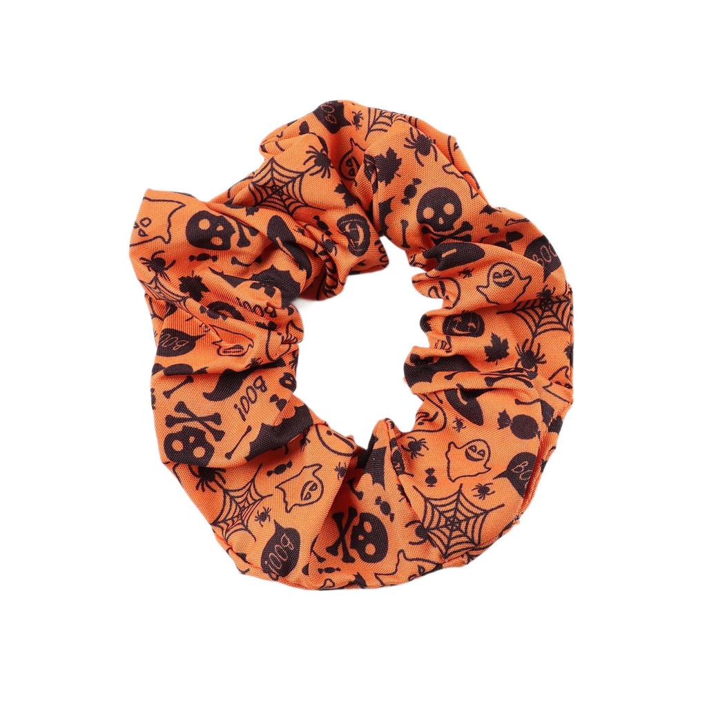 5pcs Halloween Hair Ties: Pumpkin, Ghost, Bat Designs; Strong Elastic Ponytail Holders