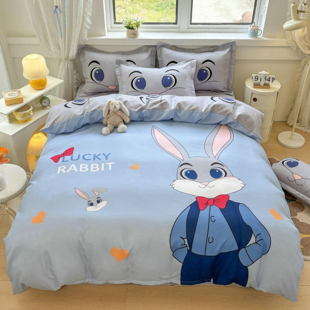 The Beautiful Girl Motif ,Microfibre Bedding Sets, Children's Bed Decor Duvet Cover for Teenagers Adult 3-Piece  Puppy Bed Linen