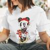Women Men Mickey Minnie Christmas Shirt Cartoon Graphic Merry Christmas Couple Matching Tshirts
