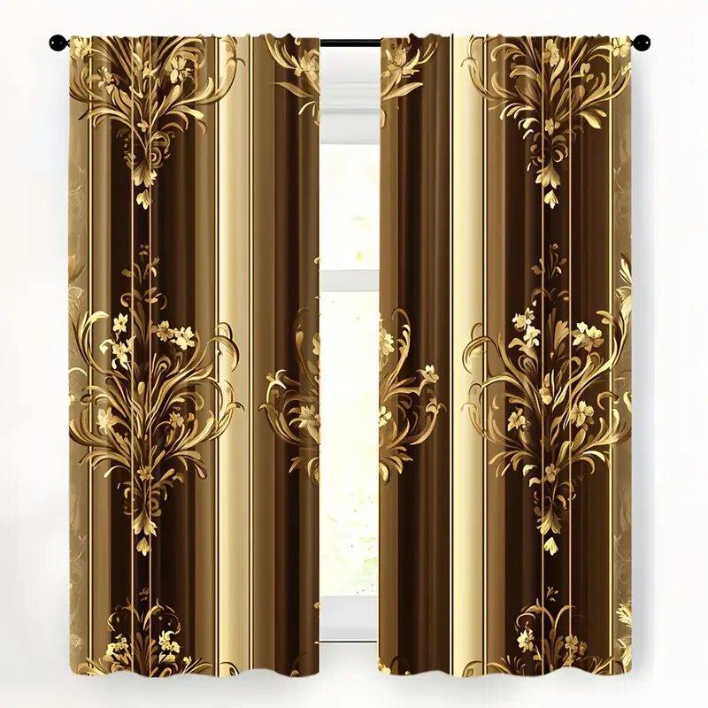Luxurious black and gold - pole bag curtains, bedroom and kitchen decoration, home decoration, living room decoration