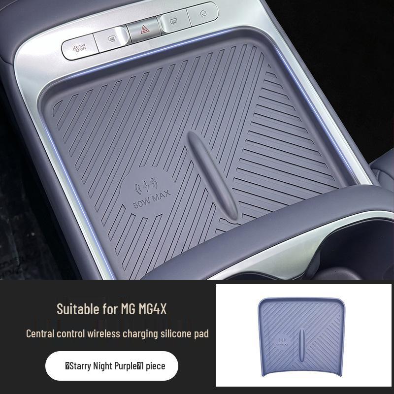 MG4X Center Console Wireless Charger: Non-slip, Wear-resistant Silicone Pad and Armrest Cover