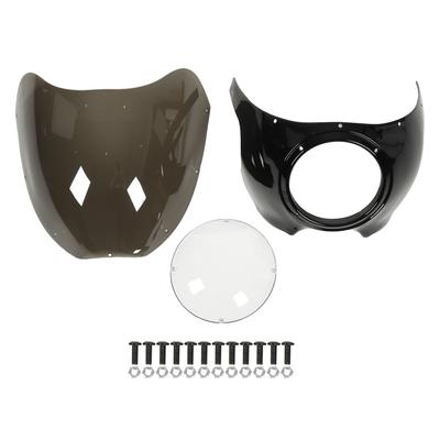 Pare-brise de carénage de phare 7 pouces ABS Verre Couvercle de masque pour phares ronds Moto Fumé