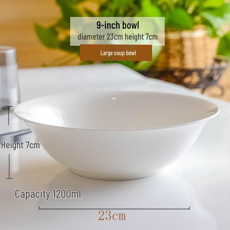 Jingdezhen Ceramic White Bone China Large Double-Handled Soup Bowl with Lid