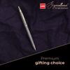 Cello Signature Creme Ivory Ball Pen Pack Of 2 Blue Ink 0.7 Mm Fine Tip Metal Twist Mechanism Office Gift Pen Set