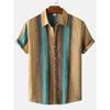 1116 New Hawaiian Beach Shirt Men's 1D Striped Digital Printing Men's Shirt