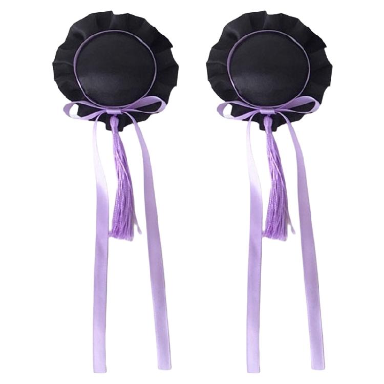 Fringed Bowknot Hair Clip Anime Maid Hair Buns Holder Cosplay Party Headwear