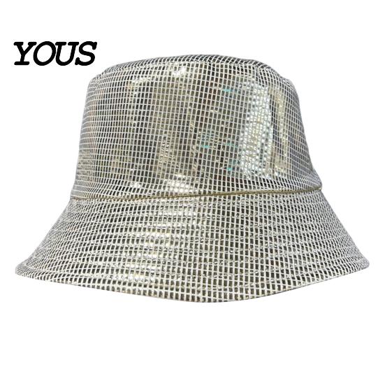 Bucket Hat Shiny Fabric Hat, Rainproof Reflective Party Colorful Fish Scale Pattern Sun Protection Fisherman for Festivals And Travel Quick-dry