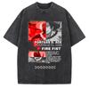 One Piece Poster Marine Printed Tshirt Mens and Womens Washed Tshirt High Quality Vintage Cotton Tshirt Harajuku Tops