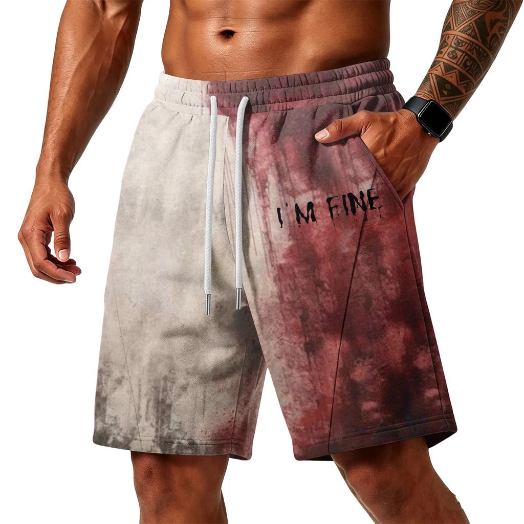Men's Layer Loose Shorts with Pockets - Gym Training Workout Shorts for Beach, , Running, Casual Everyday Wear