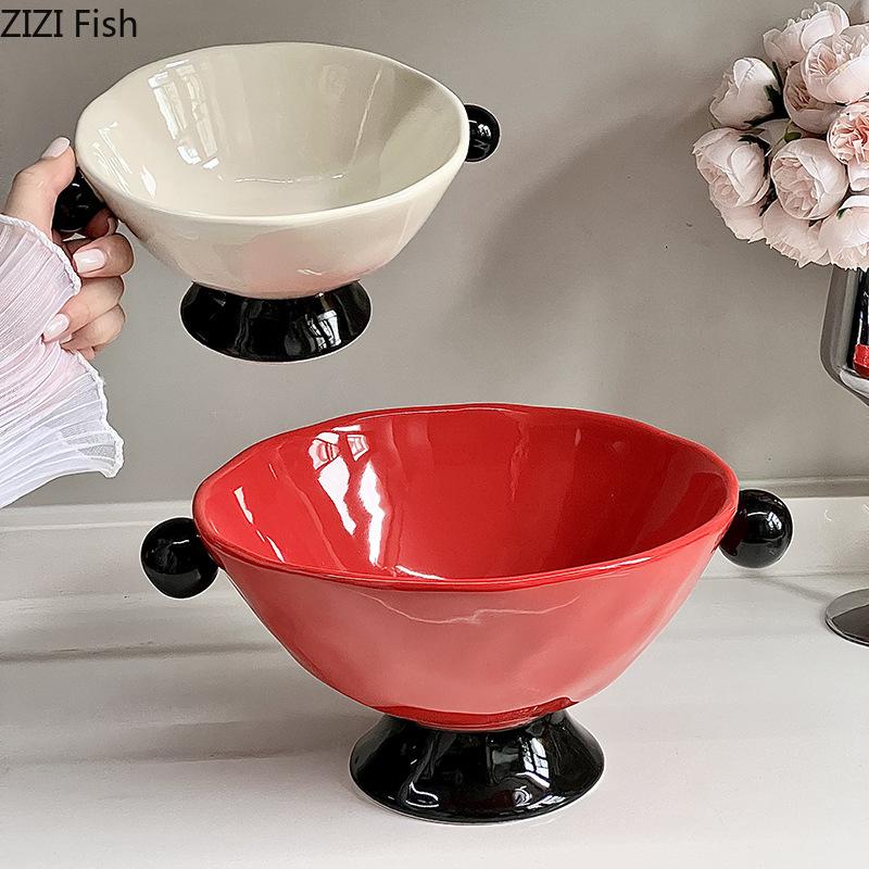 Luxuriöse Keramik Etagere für Obst Hochzeitsparty Dim Sum Süßigkeiten Snackschale Wohnzimmer Aufbewahrung Einrichtung Haushaltsgeschirr Geschenke