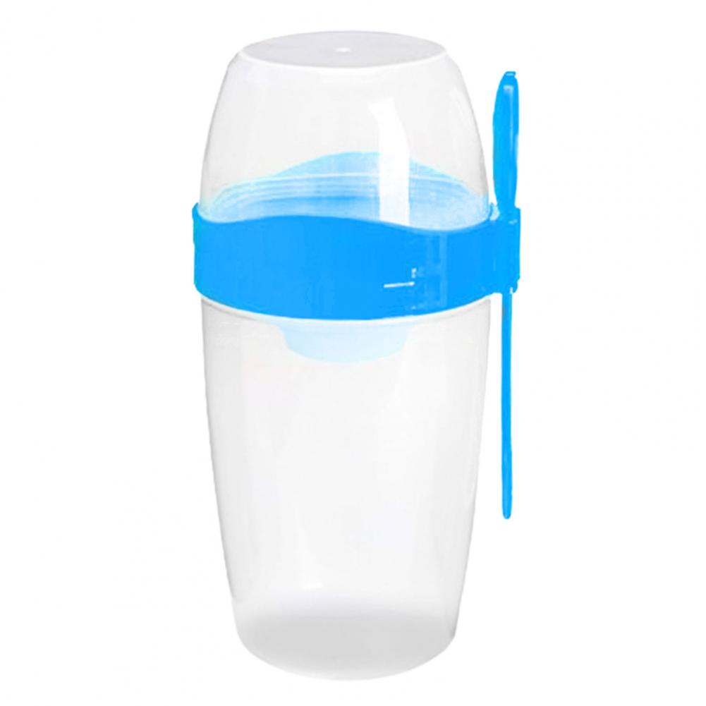 Tragbarer Frühstücksbecher für Haferflocken, Müsli, Nüsse, Joghurt, Salat, mit Gabel und Löffel, doppellagige Kapazität, Sojamilchbecher, Haushaltsbedarf