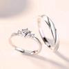 Love At First Sight: Adjustable Unisex Couple Rings with Diamond Inlay - Japanese & Korean Style