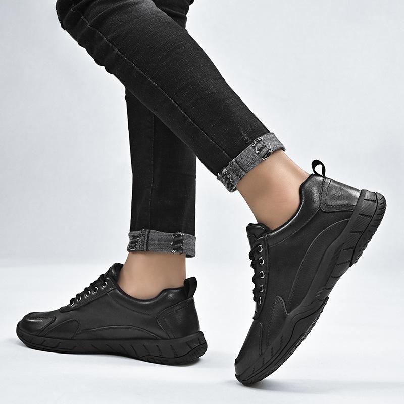 Frühling und Sommer echtes Leder Sport Lederschuhe Herren weiche Unterseite atmungsaktive Reise Freizeitschuhe hohl Outdoor bequeme Laufschuhe für Herren