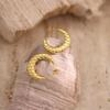 Geometric Irregular Hammered Stainless Steel Stud Earrings for Women Fashion Jewelry
