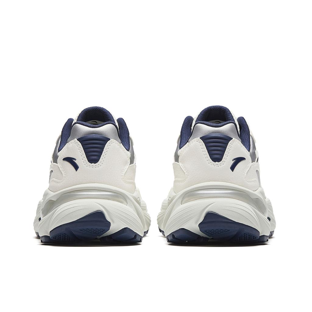 Anta AT802 Cushioning Abrasion Resistant Height Increasing Casual Shoes Men's Ivory White/Silver/New Ink Blue 912618882-3