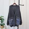 Autumn and winter new loose V-neck knitted cardigan women's design soft waxy lazy wind sweater jacket