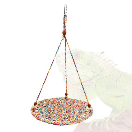 Reptile Hammock Hand Woven Strong Load-bearing Gecko Lizard Swing Toy Round Bearded Dragon Swing Hanging Bed