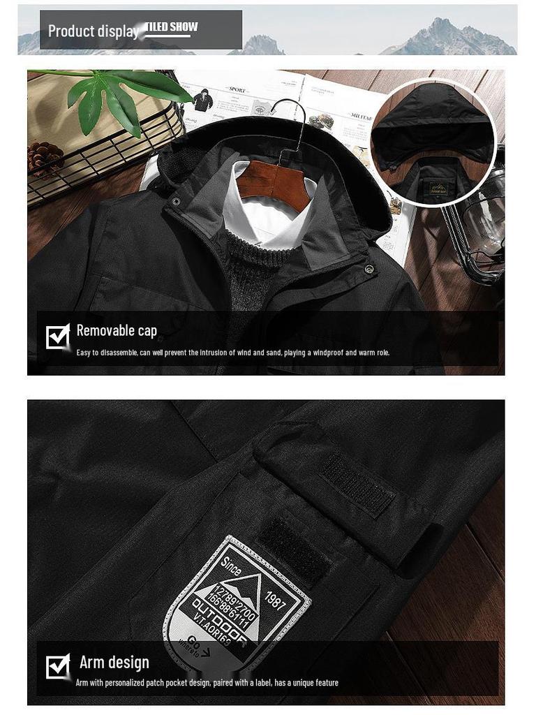 2021 Men's Spring/Autumn Thin Hooded Windbreaker - Single Layer Mountaineering Plus Size Couple Jacket