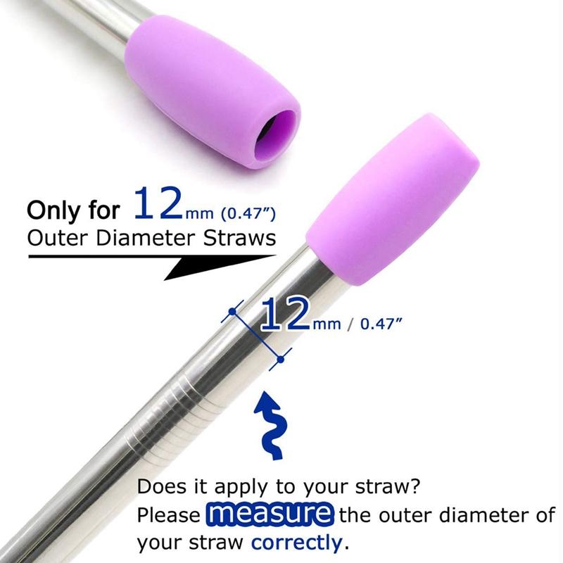 10Pcs/Set 12mm Mixing Color Reusable Drinking Straw Metal Straw 304 Stainless Steel Sharp Bubble Tea Straws Bar Party Accessory