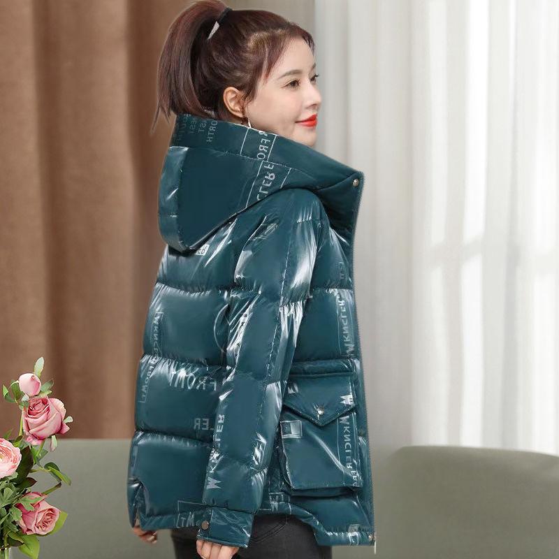 Leave-in Down Cotton Clothes Women's Winter Clothes New Temperament Printed Cotton Clothes Women's Short Thickened Coat