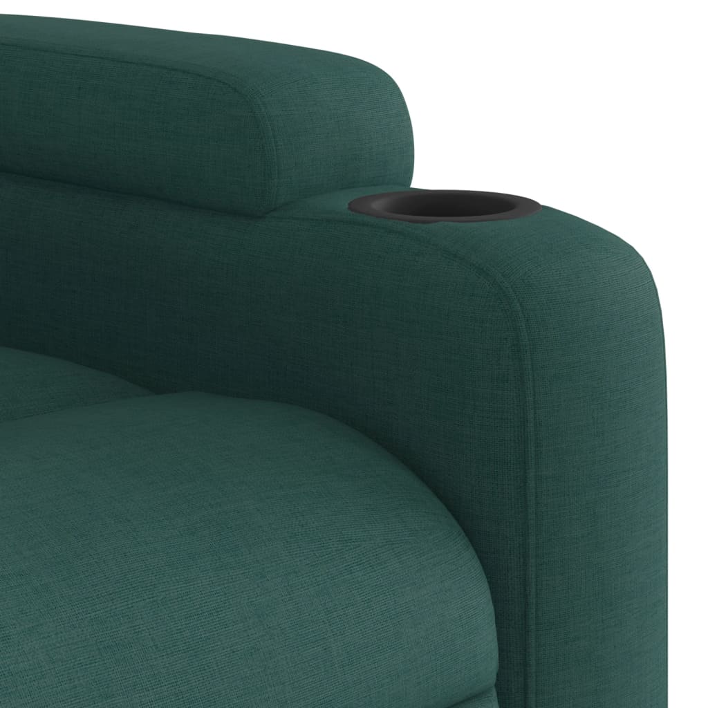 Recliner Chair Dark Green Fabric