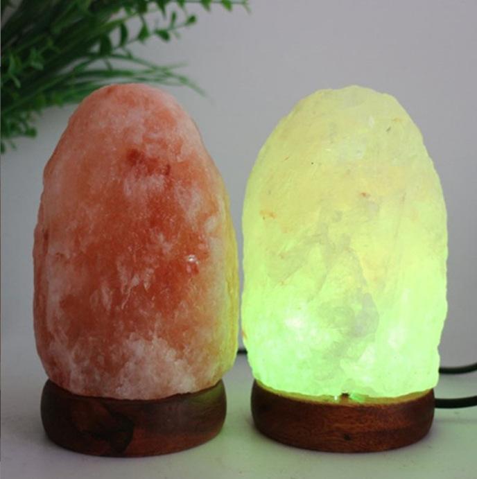 Himalayan Salt Lamp USB Rechargeable Pyramid Night Light Natural Crystal Salt Lamp for Bedroom Desk Meditation Gift