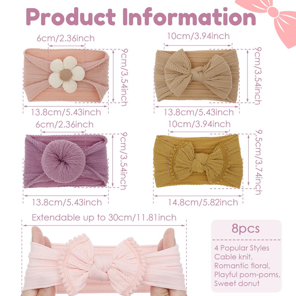 8-31Pcs Baby Girl Headbands Lot Bows Baby Headband Newborn Gift Elastic Hair Bands Children Turban Kids Infant Hair Accessories