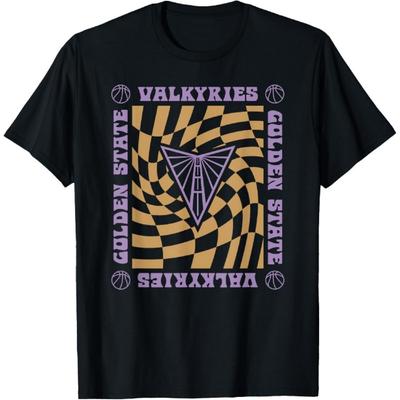 WNBA Golden State Valkyries Retro Wavy Checkerboard T-Shirt