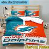 3pcs Custom Name Dolphins Team Bedding Set Includes 1 Duvet Cover & 2 Pillowcases for All Seasons Dormitory Home Decor Christmas gifts
