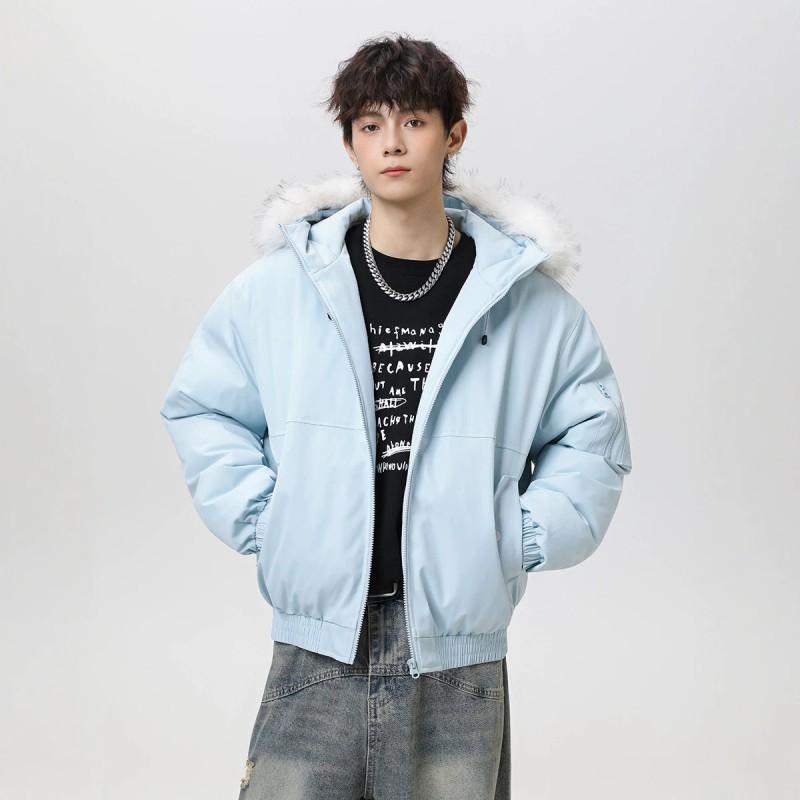 Parker Style Cotton Puffer Jacket Unisex Thick Warm Hooded Winter Coat Couples