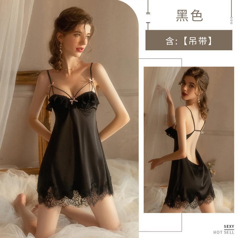 Pijamale Noi de Vară pentru Femei, Subțiri, Dantelă Dantelă, Mașină Delicată cu Cupă pentru Sân, Neglijeu cu Bretele, Pasiune Pură