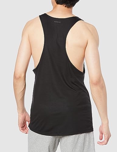 Adidas DJO86 Men's Workout Stringer Tank Top, Black/Black (IL1403), Size M