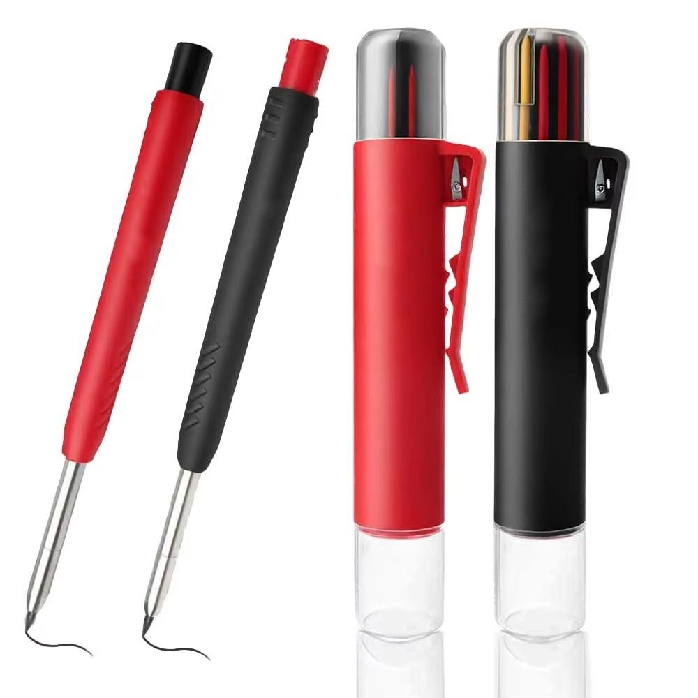 Durable 2.8mm Lead Woodworking Pencil Built-in Sharpener Deep Hole Carpenter Marking Pencil Construction Pencils Carpenter Work
