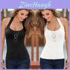 Womens Sport Tank Top With Ribbed Fabric For Yoga And Casual Wear