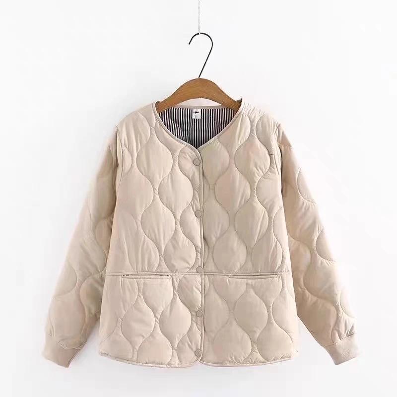 Damen Herbst Winter Einfarbig Leichte Jacken Locker Stehkragen Kurze Oberbekleidung