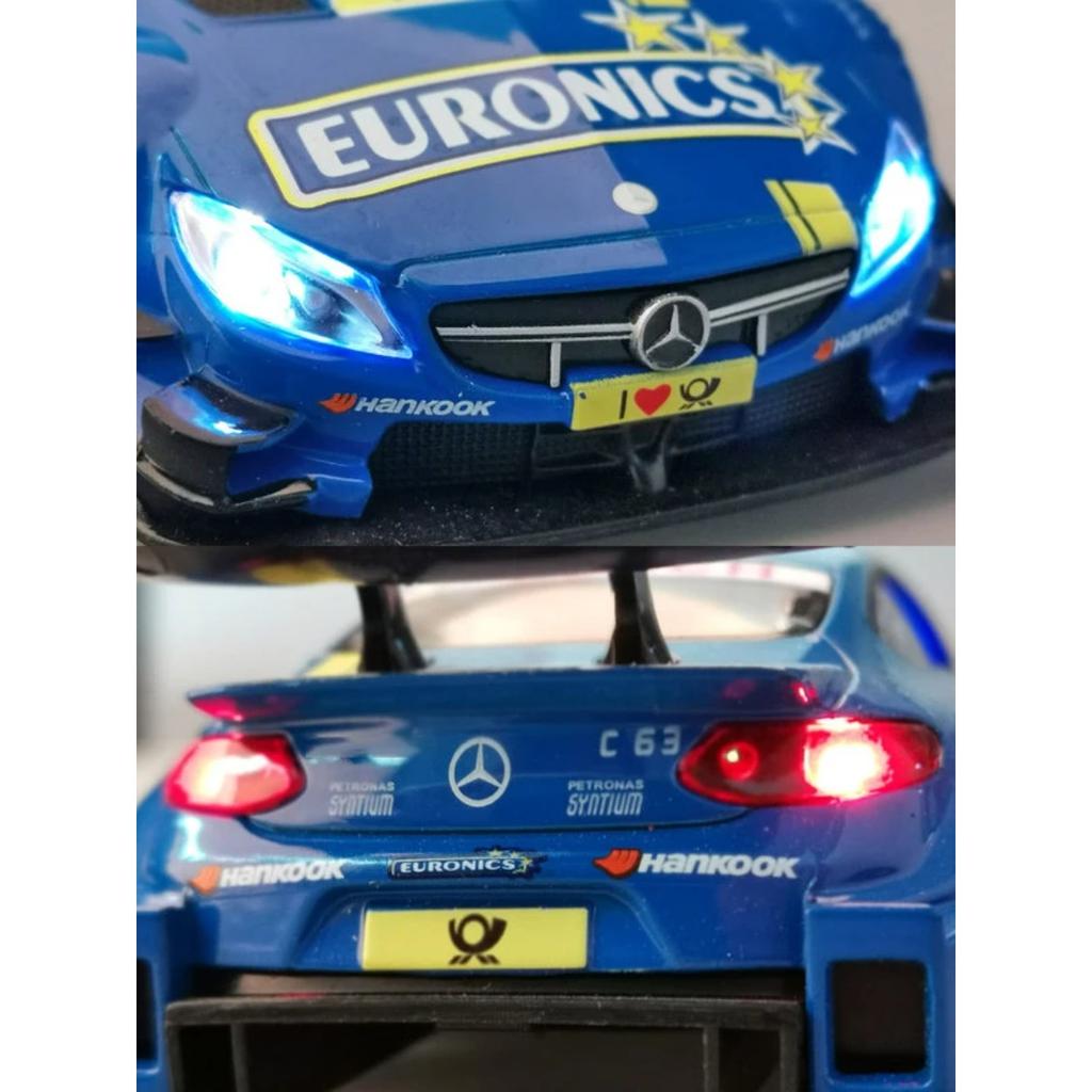 1/32 Mercedes-Benz C63 DTM Rally Car Alloy Car Die Cast Toy Car Model Sound and Light Toy Collectibles Birthday Gift