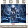2D Winter Grey Wolf Backdrop Moonlit Snow Forest Waterfall Nature Photography Background