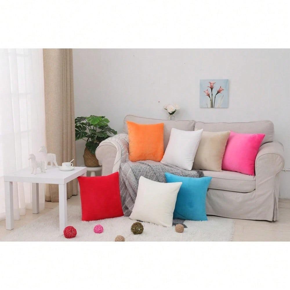 1pc Pillowcase, solid color pillowcase, home sofa cushion cover, unfilled pillowcase